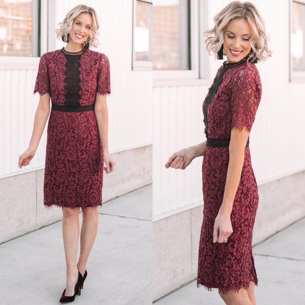 Rachel Parcell Parisian Plum Lace Dress
